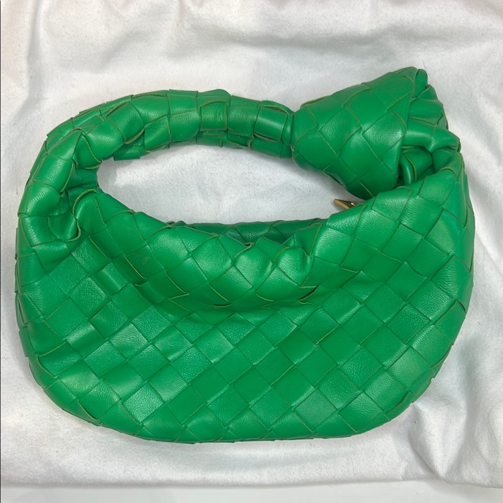 Green Woven Leather Bag